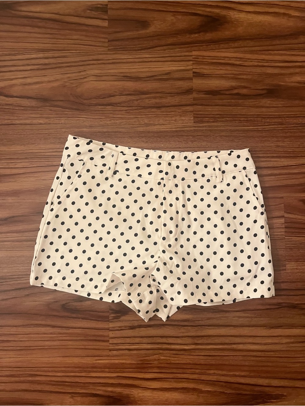 Polka Dot Women's White Shorts with Black Dots